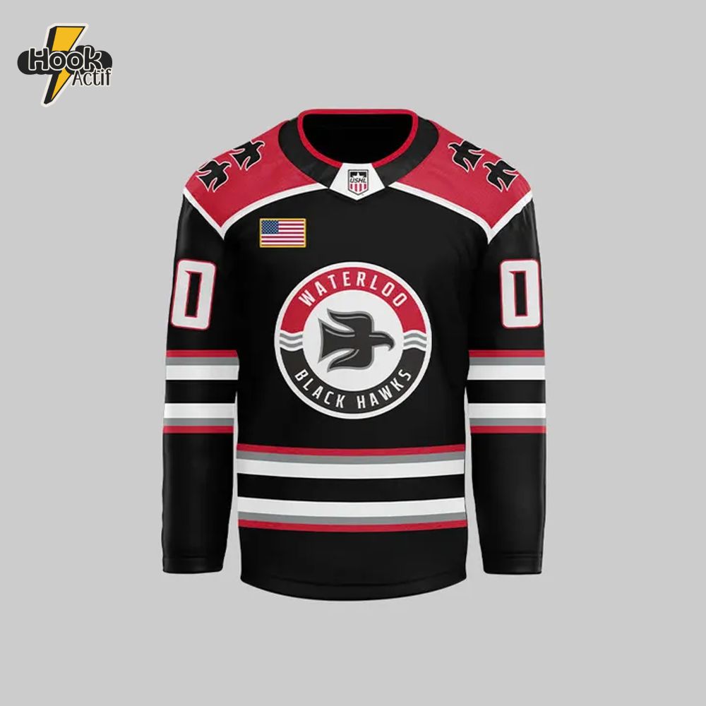 Waterloo Black Hawks Special New 2025 Hockey Jersey Waterloo Black Hawks Special New 2025 Hockey Jersey