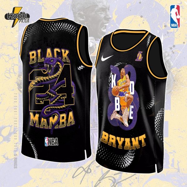 nba kobe bryant black mamba los angeles lakers basketball jersey