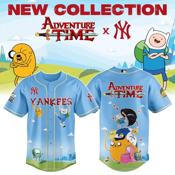 New York Yankees x Adventure Time Cartoon Baseball Jersey