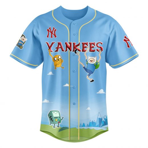 New York Yankees x Adventure Time Cartoon Baseball Jersey