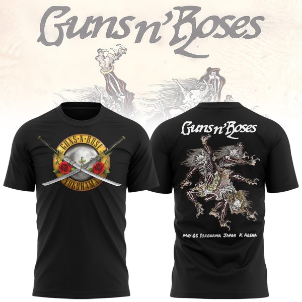 Guns N' Roses Yokohama Music Concert Black T-shirt