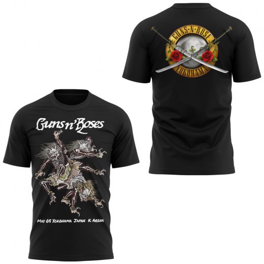 Guns N’ Roses Yokohama Music Concert Black T-shirt