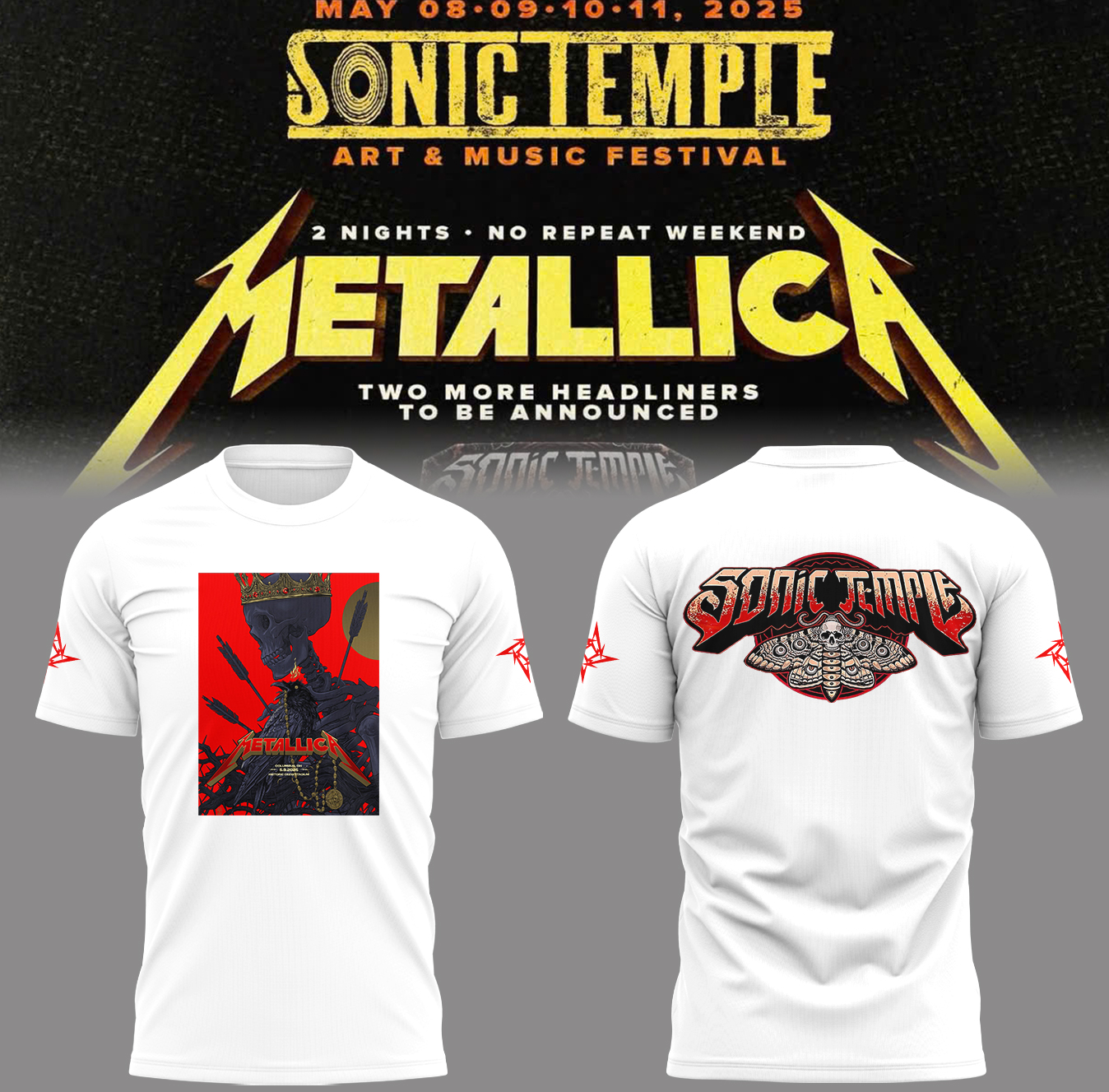 Metallica Music Concert Sonic Temple Limited Edition T-shirt Metallica Music Concert Sonic Temple Limited Edition T-shirt