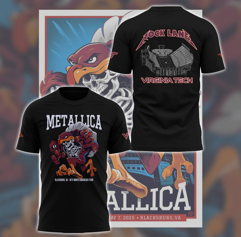 Metallica x Virginia Tech "Lane Rocked" Limited Edition T-shirt Metallica x Virginia Tech "Lane Rocked" Limited Edition T-shirt