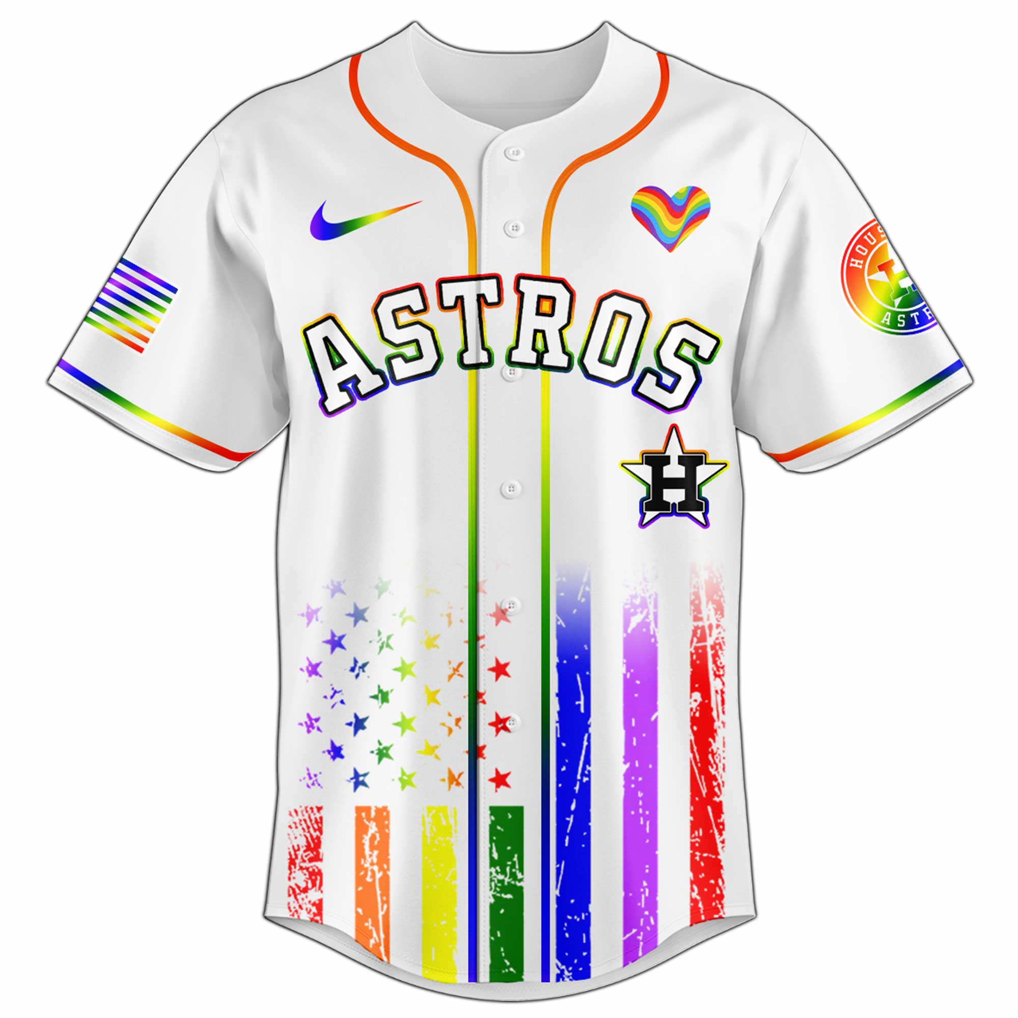 Houston Astros MLB x Happy Pride Month Jersey 2025 Houston Astros MLB x Happy Pride Month Jersey 2025