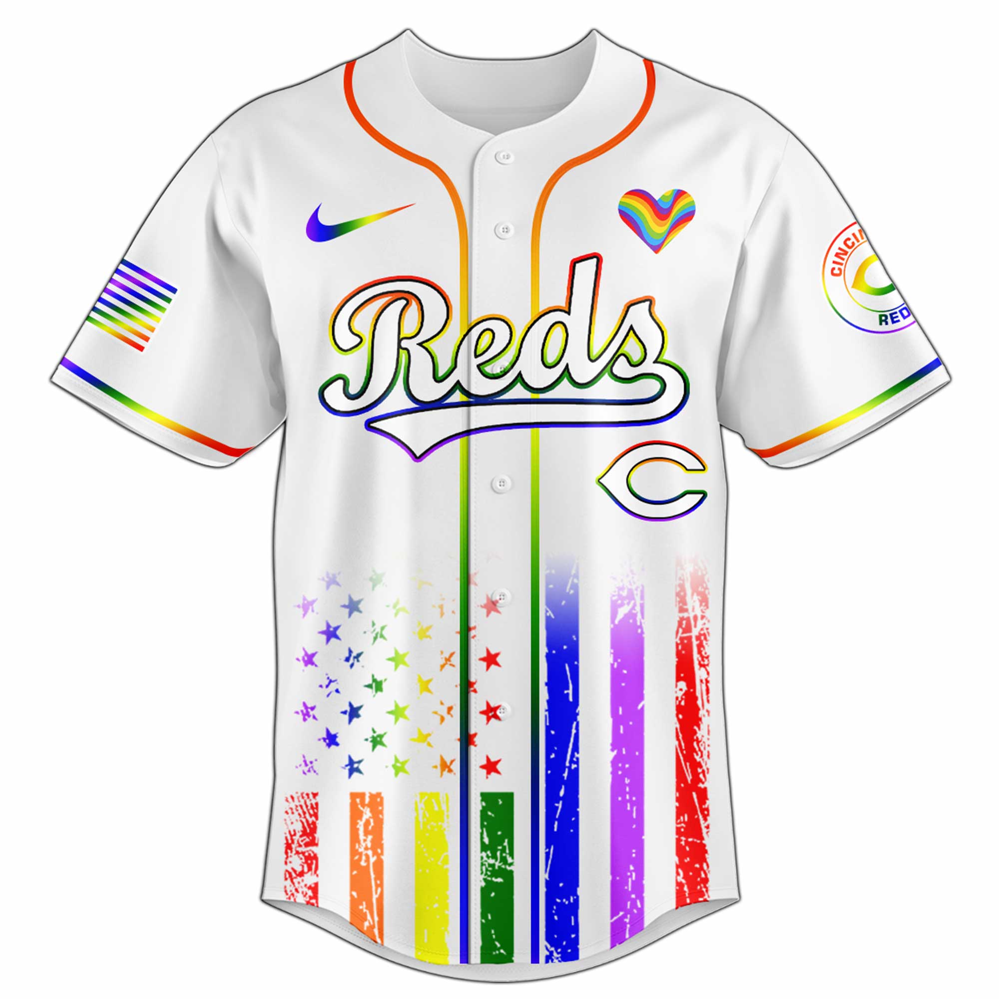 Cincinnati Reds MLB x Happy Pride Month Jersey 2025 Cincinnati Reds MLB x Happy Pride Month Jersey 2025