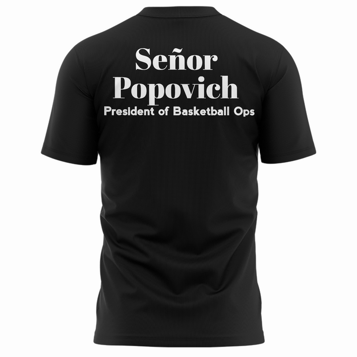 San Antonio Spurs "I’M NO LONGER COACH. I’M EL JEFE!" Tshirt San Antonio Spurs "I’M NO LONGER COACH. I’M EL JEFE!" Tshirt