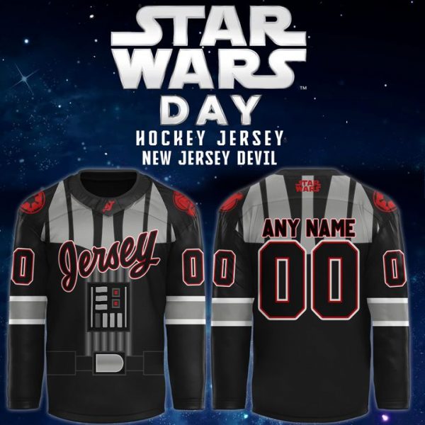 New Jersey Devils x 2025 Star Wars Day Special Black Hockey Jersey