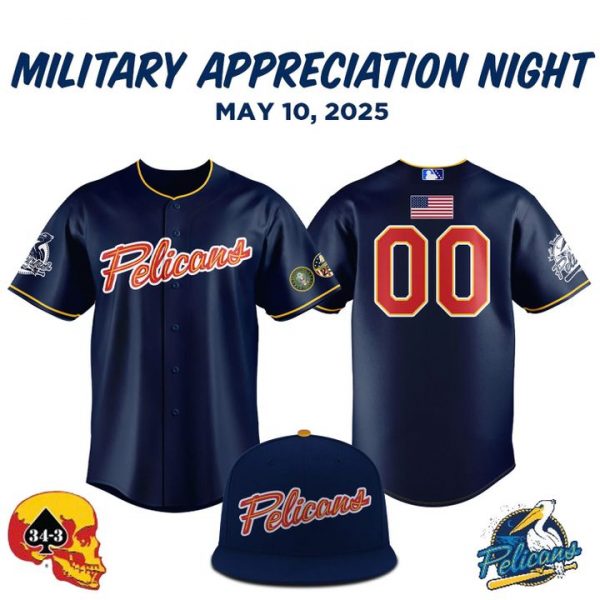 Myrtle Beach Pelicans 2025 Military Appreciation Night Baseball Jersey