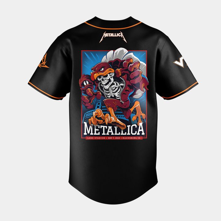 Virginia Tech Hokies x Metallica Tour 2025 "Exit Light Enter Night" Special Baseball Jersey Virginia Tech Hokies x Metallica Tour 2025 "Exit Light Enter Night" Special Baseball Jersey