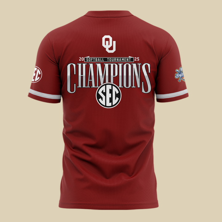 Oklahoma Sooners 2025 SEC Softball Conference Tournament Champions Tee Oklahoma Sooners 2025 SEC Softball Conference Tournament Champions Tee