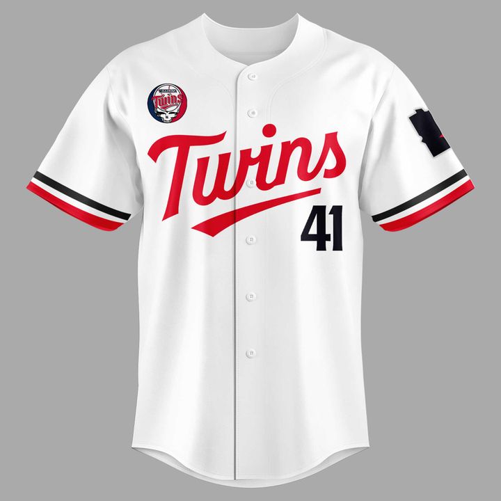 Minnesota Twins Joe Ryan x Homage x Grateful Dead White Baseball Jersey Minnesota Twins Joe Ryan x Homage x Grateful Dead White Baseball Jersey