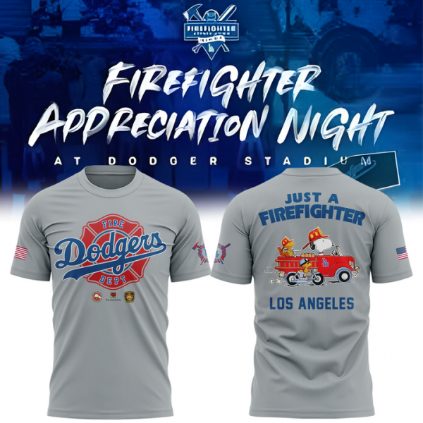 Los Angeles Dodgers x Snoopy Just A Firefighter Tee