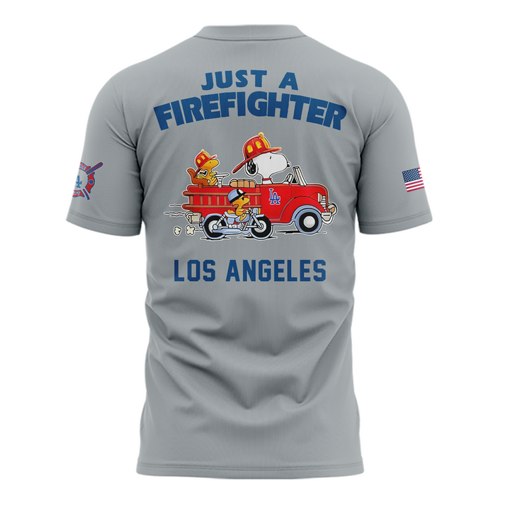 Los Angeles Dodgers x Snoopy Just A Firefighter Tee Los Angeles Dodgers x Snoopy Just A Firefighter Tee