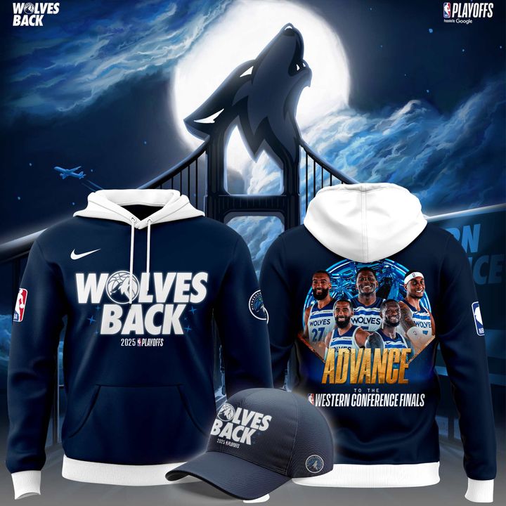 Minnesota Timberwolves Nba 2025 Playoffs "Wolves Back" Hoodie Set Minnesota Timberwolves Nba 2025 Playoffs "Wolves Back" Hoodie Set
