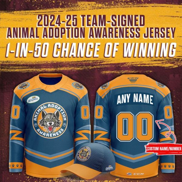 Chicago Wolves Animal Adoption Awareness 2025 Personalized Hockey Jersey