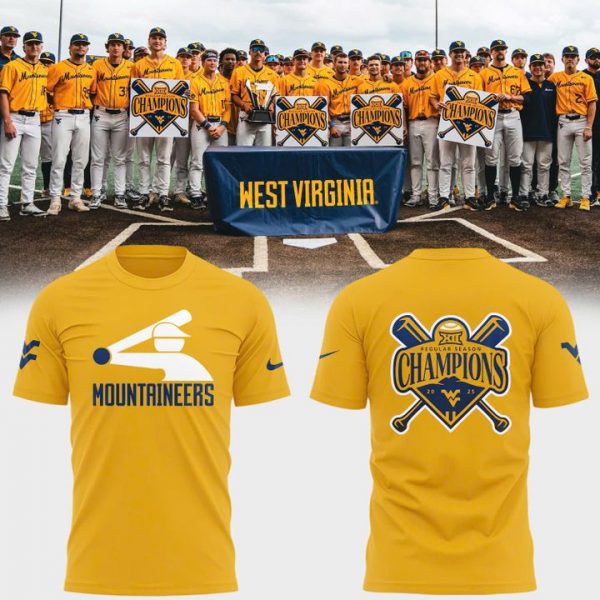 West Virginia Mountaineers Big 12 Regular Season Title Champions Baseball Shirt
