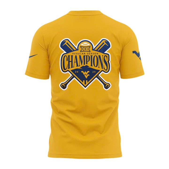 West Virginia Mountaineers Big 12 Regular Season Title Champions Baseball Shirt West Virginia Mountaineers Big 12 Regular Season Title Champions Baseball Shirt