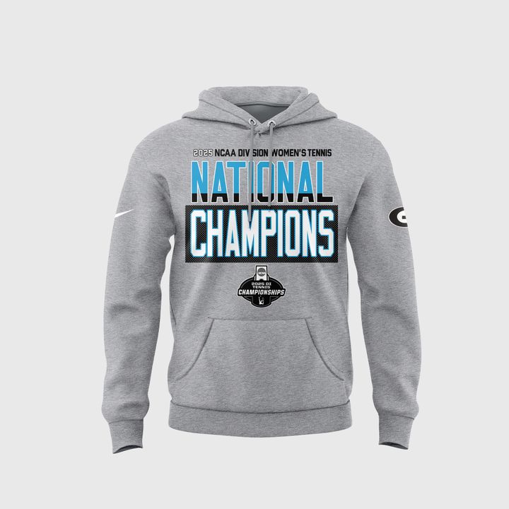 Georgia Bulldogs 2025 NCAA Women's Tennis National Champions Special Grey Hoodie Georgia Bulldogs 2025 NCAA Women's Tennis National Champions Special Grey Hoodie