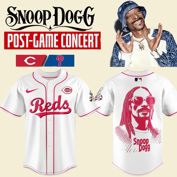 Cincinnati Reds x Snoop Dogg Post-Game Concert White Jersey Cincinnati Reds x Snoop Dogg Post-Game Concert White Jersey