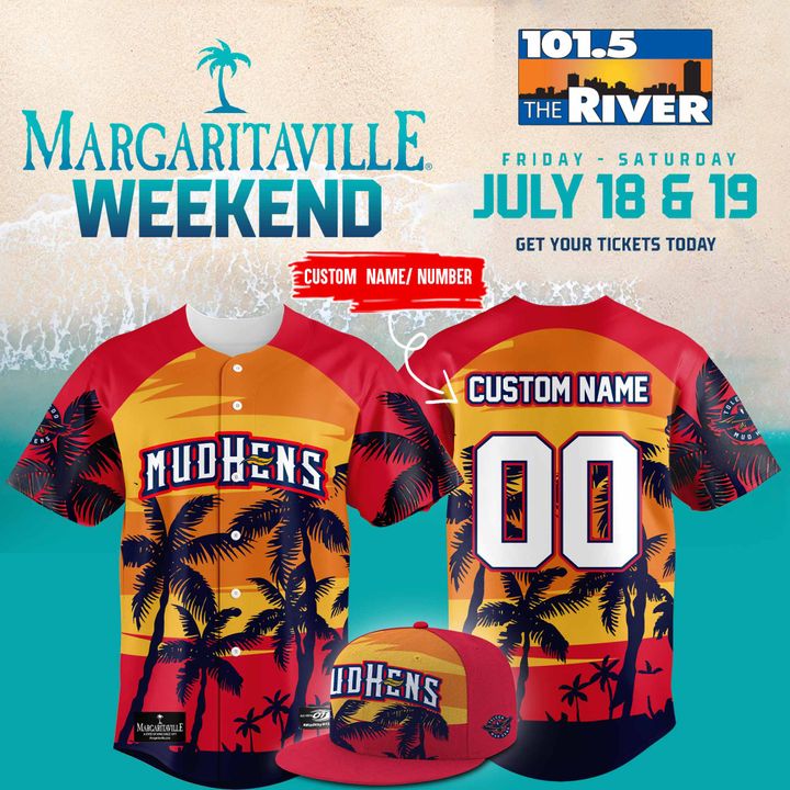 Toledo Mud Hens x Margaritaville Weekend Baseball Jersey 2025 Toledo Mud Hens x Margaritaville Weekend Baseball Jersey 2025
