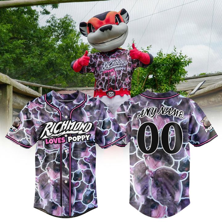Richmond Flying Squirrels x Poppy Limited Edition Baseball Jersey Richmond Flying Squirrels x Poppy Limited Edition Baseball Jersey