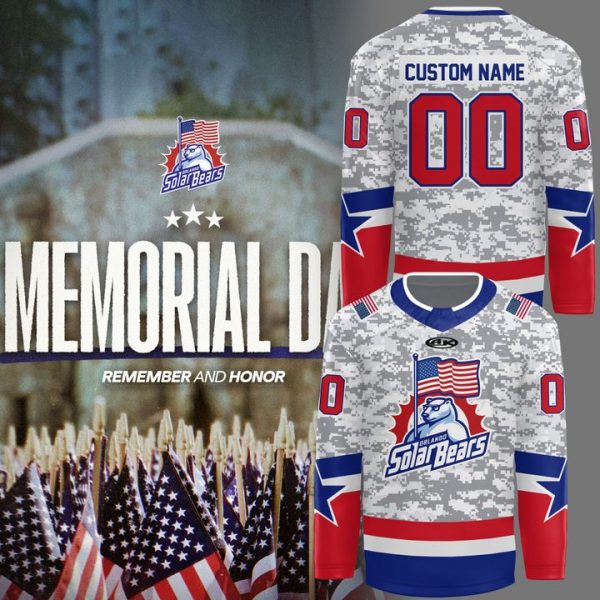 Orlando Solar Bears Happy Memorial Day 2025 Personalized Hockey Jersey