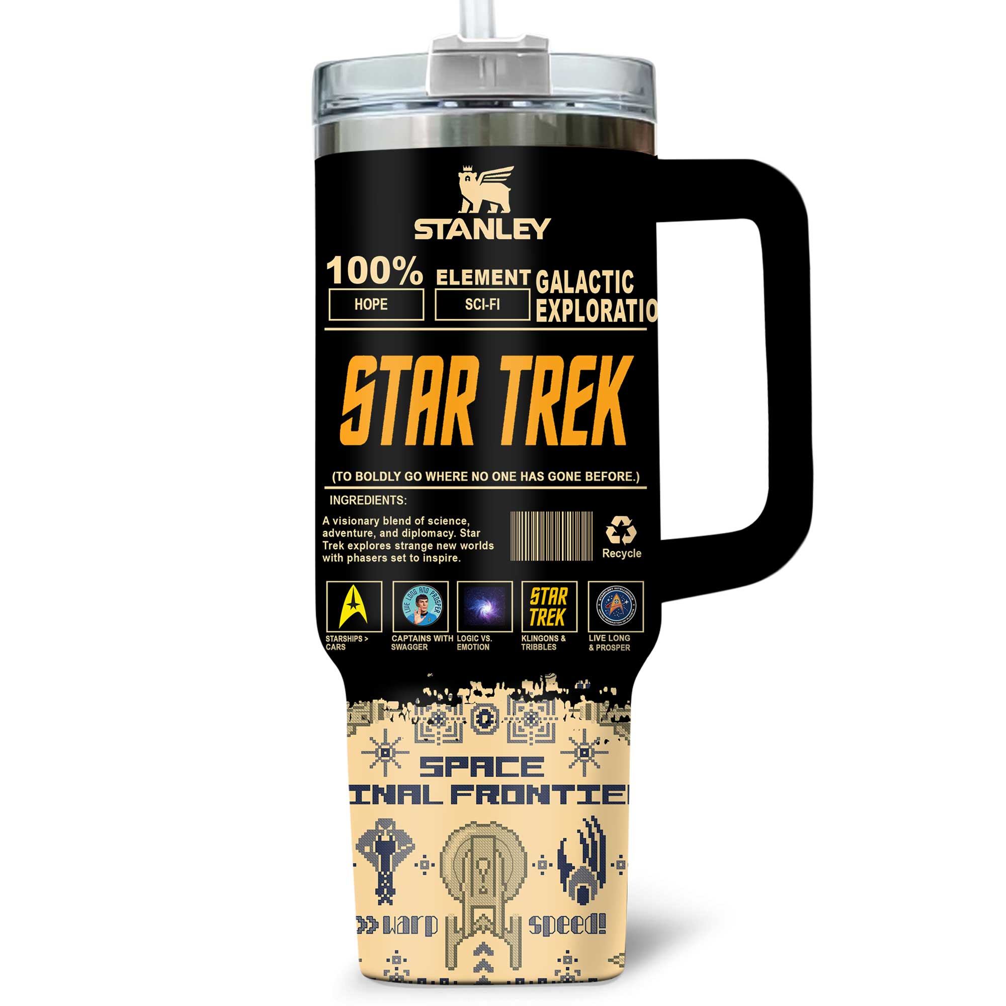 Star Trek "Space Final Frontier" Special Tumbler 40oz with Handle Star Trek "Space Final Frontier" Special Tumbler 40oz with Handle
