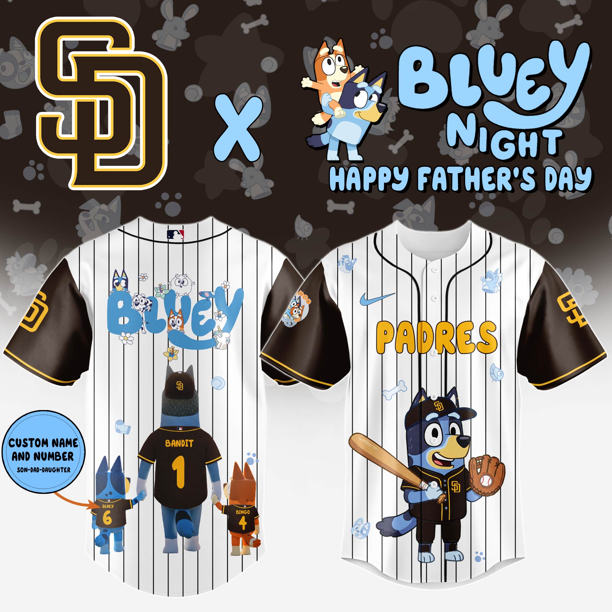 San Diego Padres x Bluey Happy Father's Day 2025 Jersey San Diego Padres x Bluey Happy Father's Day 2025 Jersey