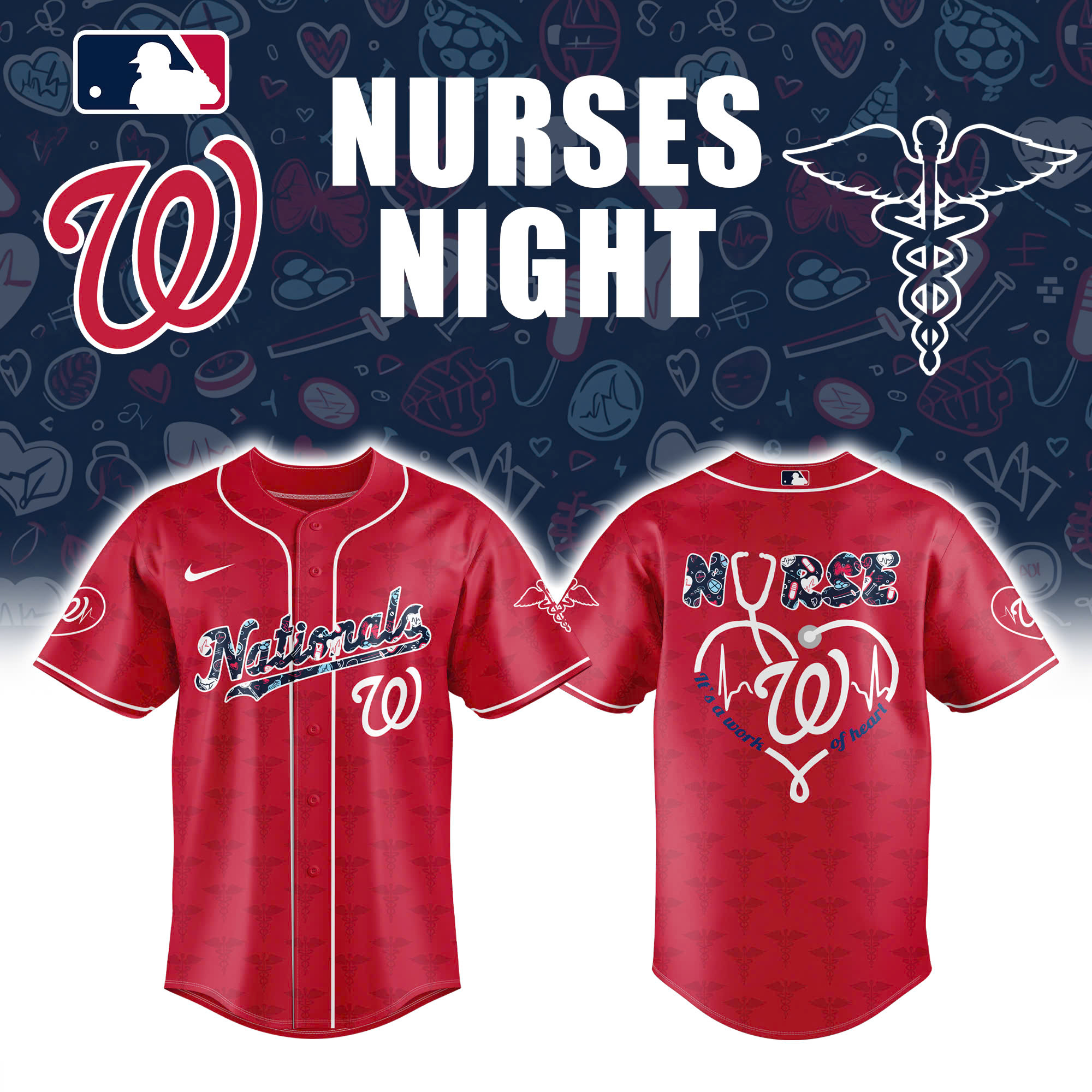Washington Nationals x Nurses Night Special Baseball Jersey Washington Nationals x Nurses Night Special Baseball Jersey