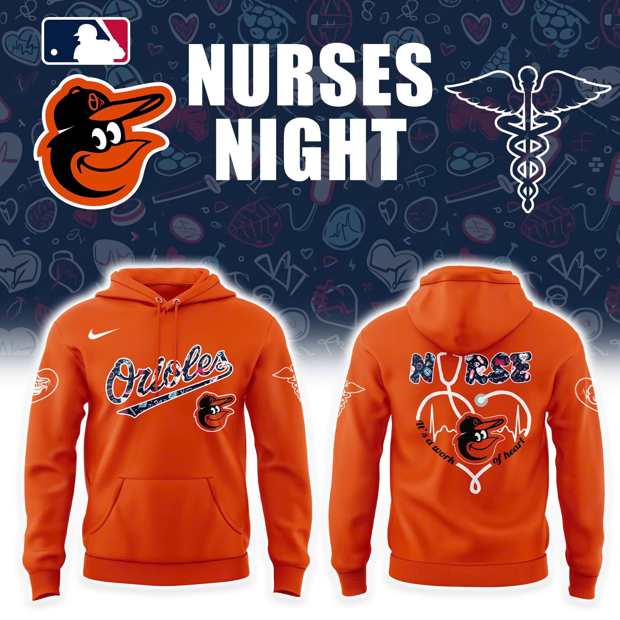 Baltimore Orioles x Nurses Night Special Hoodie Baltimore Orioles x Nurses Night Special Hoodie