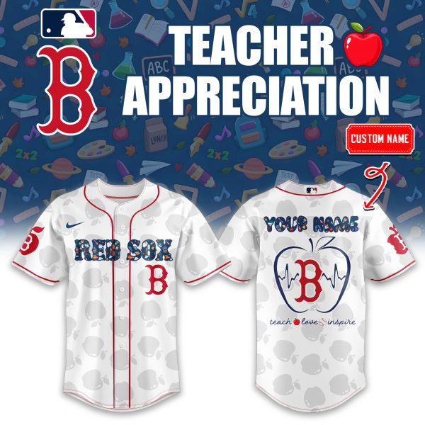 Boston Red Sox x Teacher Appreciation Personalized Baseball Jersey