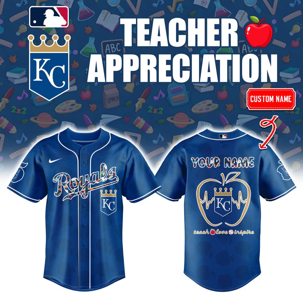 Kansas City Royals x Teacher Appreciation Personalized Baseball Jersey