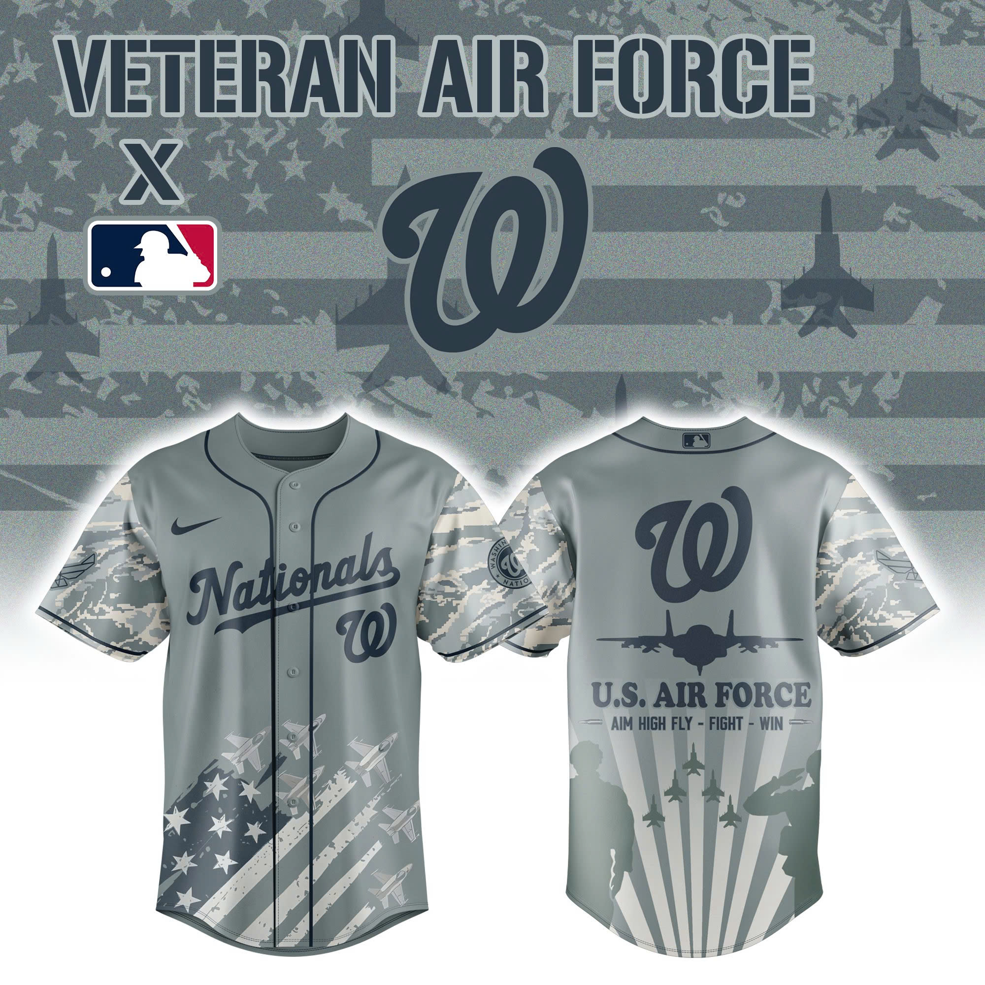 Washington Nationals x Veteran U.S Air Force 2025 Baseball Jersey Washington Nationals x Veteran U.S Air Force 2025 Baseball Jersey