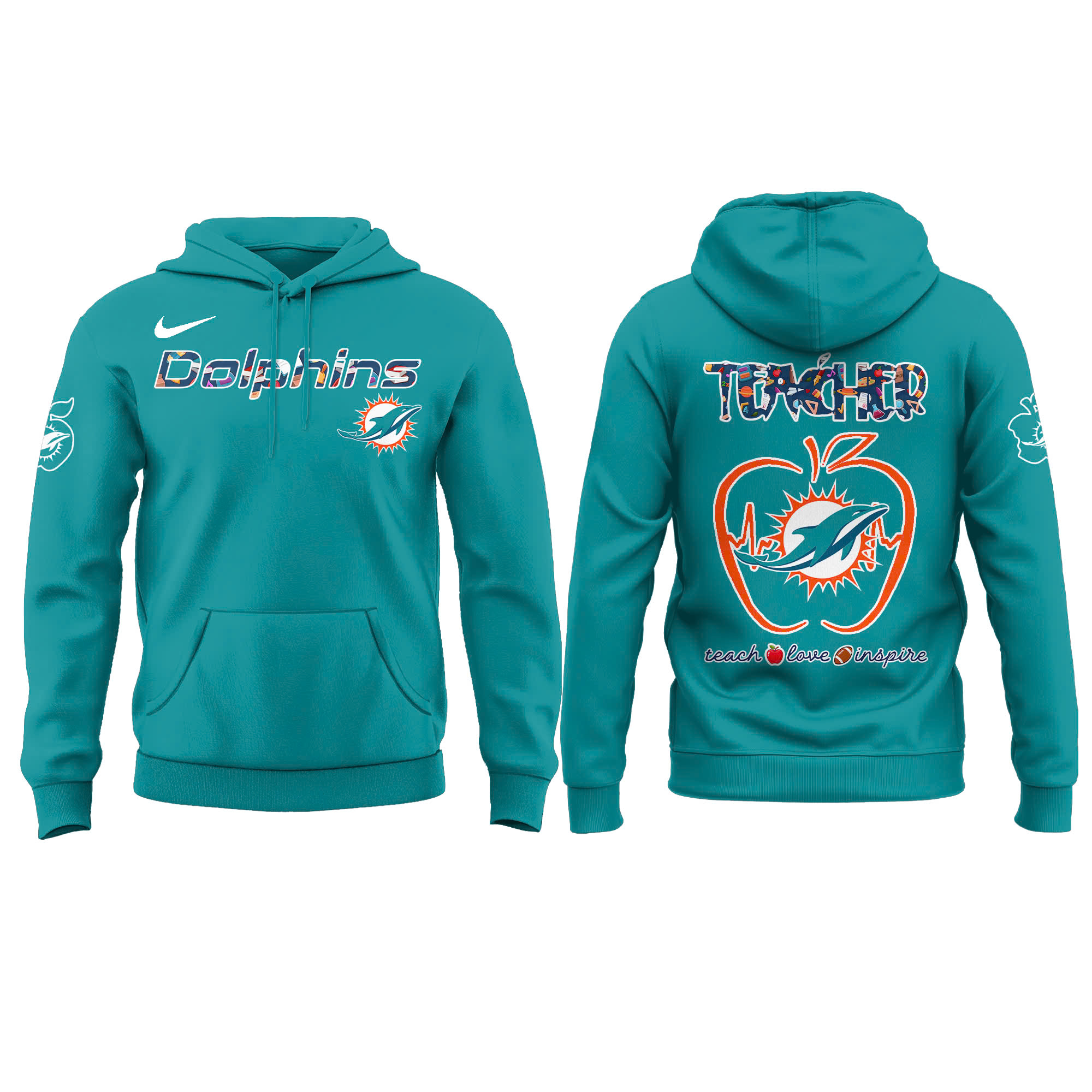 Miami Dolphins TEACHER NIGHT Hoodie Miami Dolphins TEACHER NIGHT Hoodie
