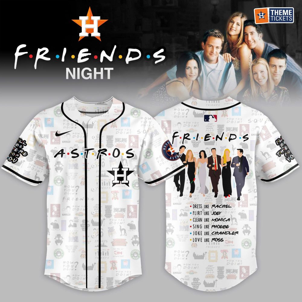 Houston Astros MLB x FRIENDS Movie Night Game Special Baseball Jersey