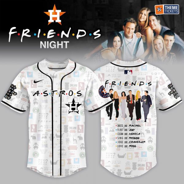 Houston Astros MLB x FRIENDS Movie Night Game Special Baseball Jersey