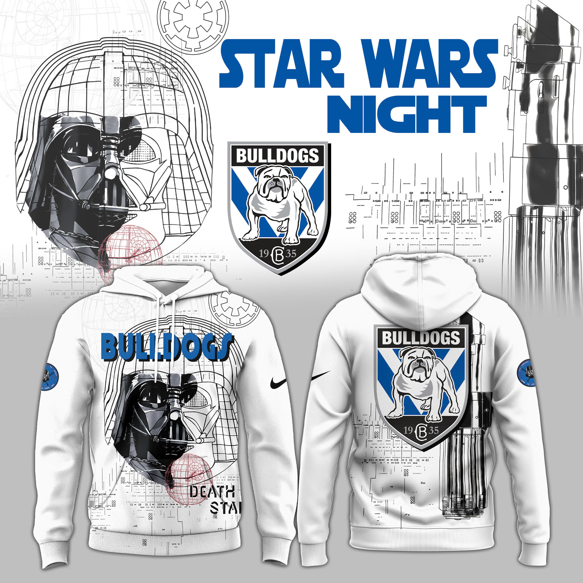 Canterbury Bulldogs x Star Wars Death Night Hoodie Canterbury Bulldogs x Star Wars Death Night Hoodie