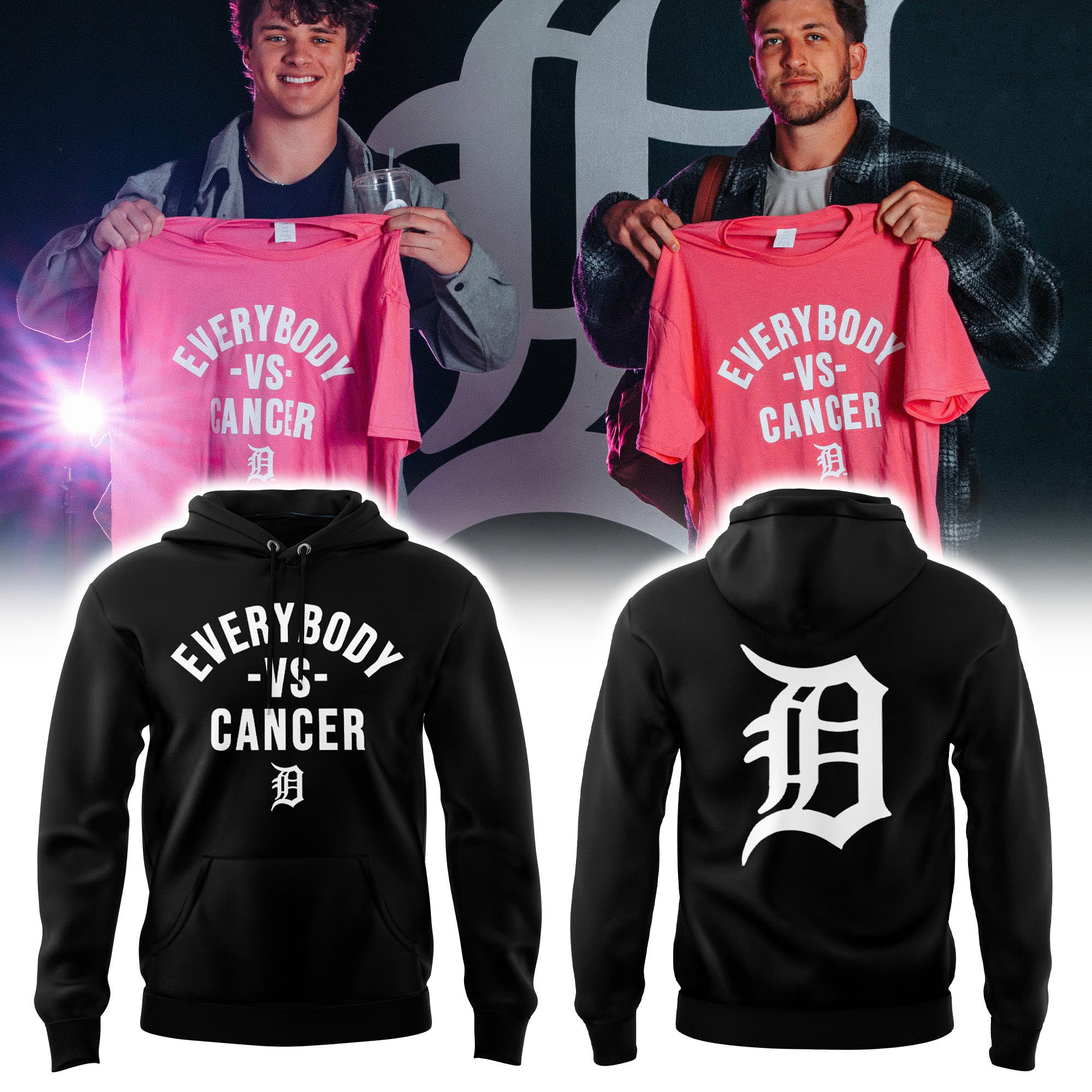 Detroit Tigers Everybody vs Cancers Special Hoodie Detroit Tigers Everybody vs Cancers Special Hoodie