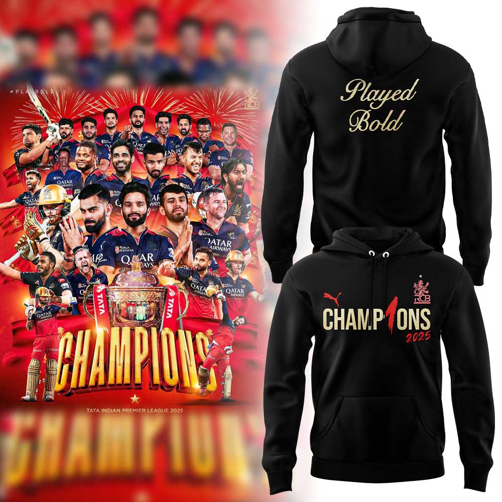 Royal Challengers Bengaluru Tata Indian Premier League Champions 2025 Special Hoodie Royal Challengers Bengaluru Tata Indian Premier League Champions 2025 Special Hoodie