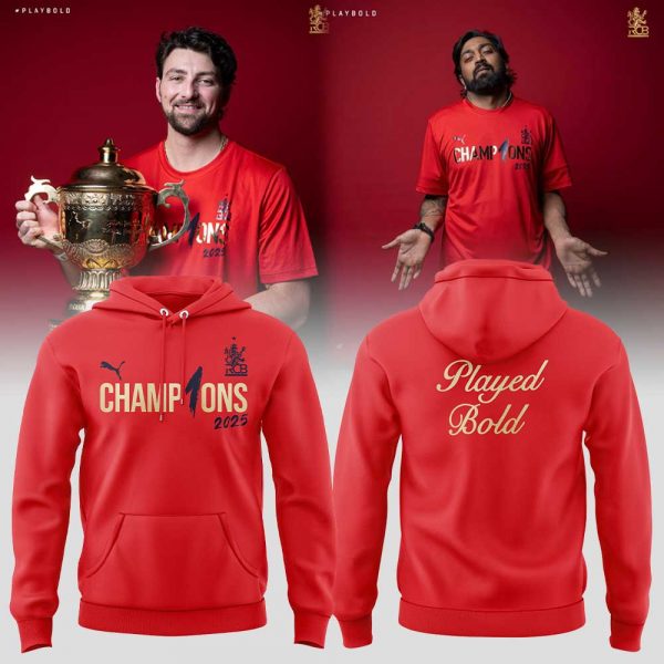 Royal Challengers Bengaluru Tata Indian Premier League Champions 2025 Special Hoodie