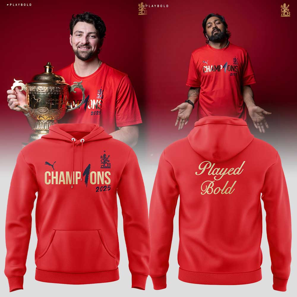 Royal Challengers Bengaluru Tata Indian Premier League Champions 2025 Special Hoodie Royal Challengers Bengaluru Tata Indian Premier League Champions 2025 Special Hoodie