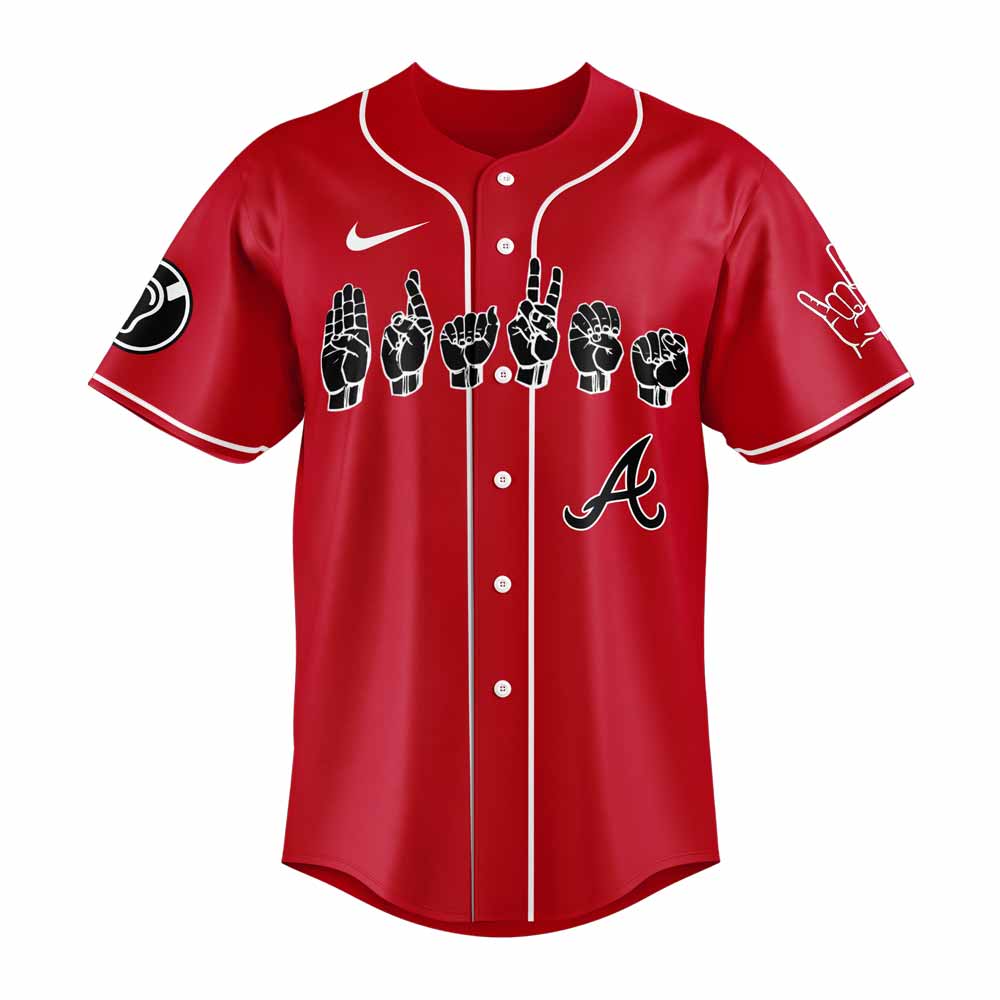Atlanta Braves Deaf and Hard of Hearing Night Combo Jersey Atlanta Braves Deaf and Hard of Hearing Night Combo Jersey