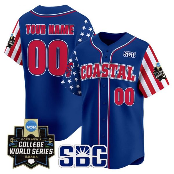 Coastal Carolina Chanticleers 2025 Independence Day Special Blue Baseball Jersey