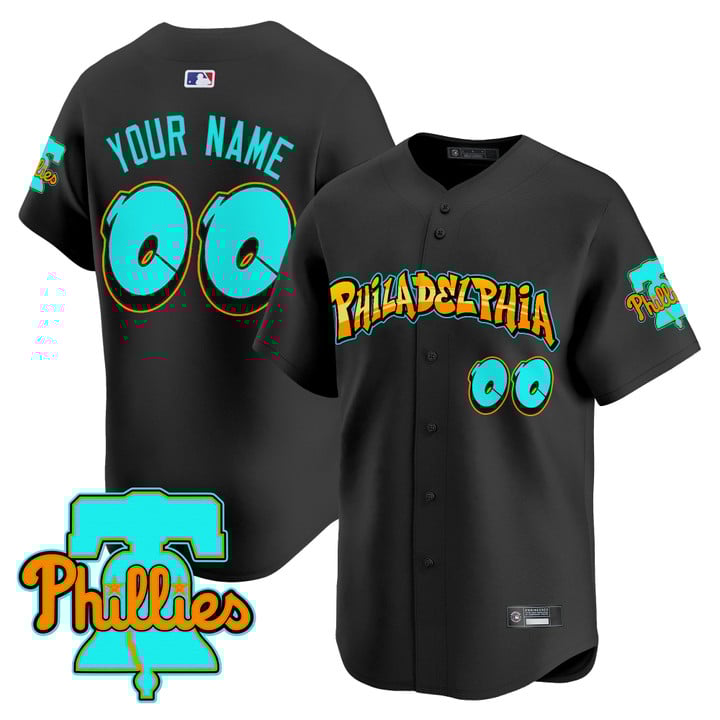 Philadelphia Phillies 'Graffiti Broad Street Edition' Special Black Baseball Jersey Philadelphia Phillies 'Graffiti Broad Street Edition' Special Black Baseball Jersey