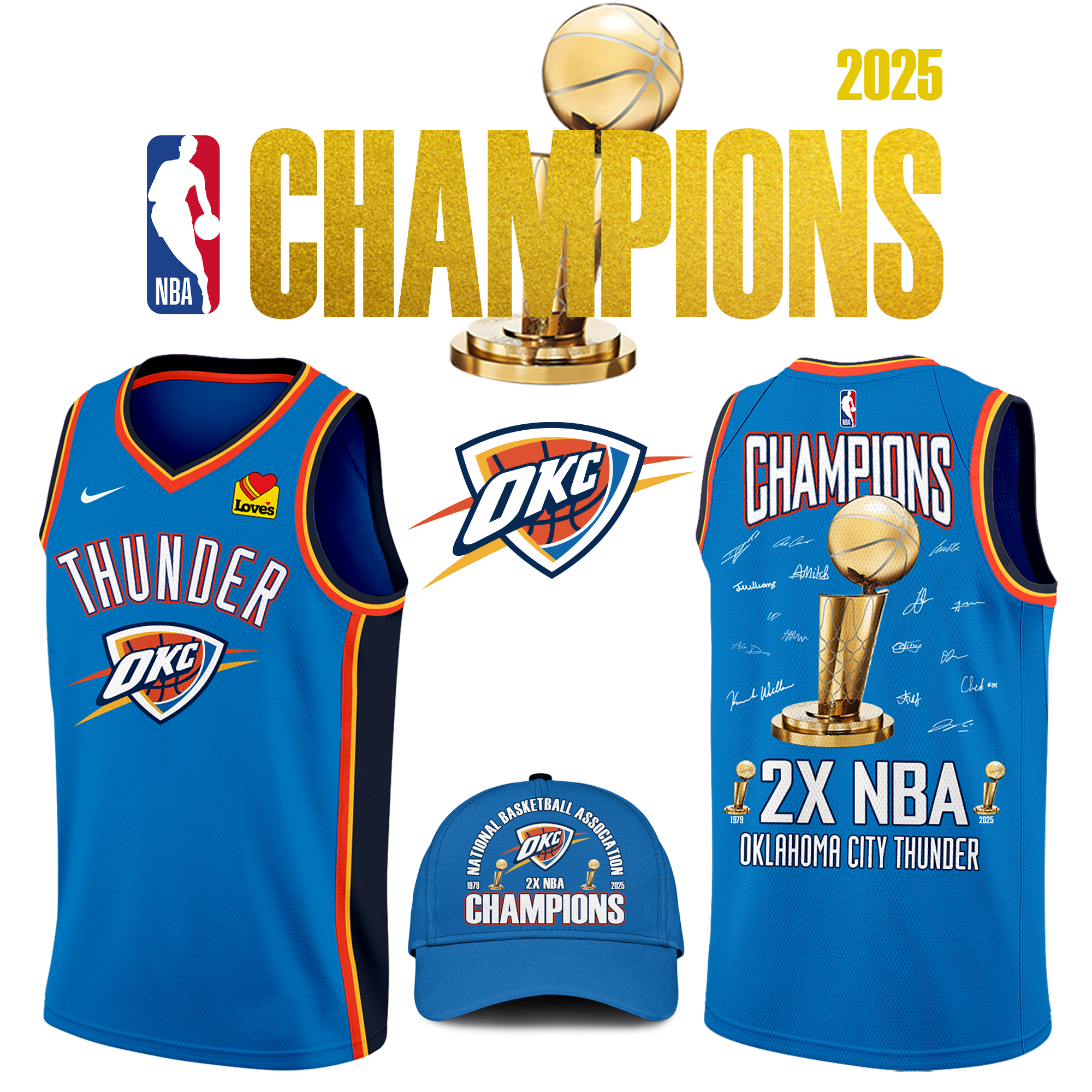 Oklahoma City Thunder 2X NBA Champions Limited Edition Basketball Jersey Oklahoma City Thunder 2X NBA Champions Limited Edition Basketball Jersey