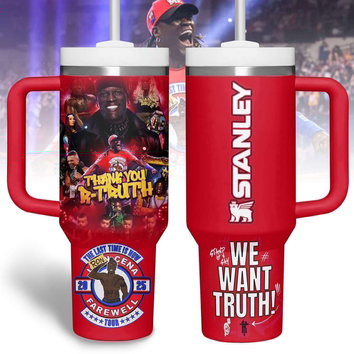 R-Truth "We want Truth!" Tumbler 40oz with Handle R-Truth "We want Truth!" Tumbler 40oz with Handle