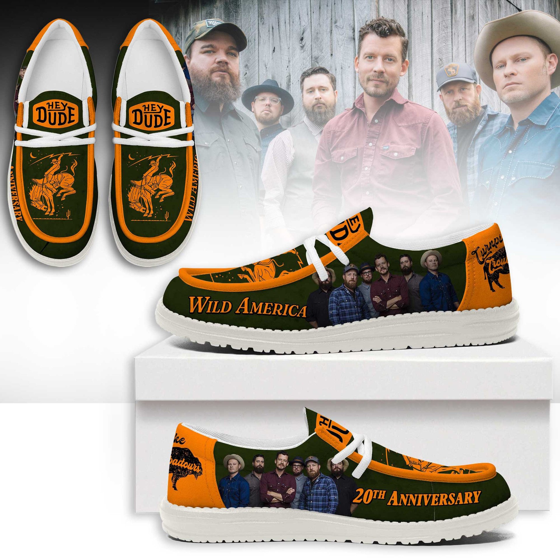 Turnpike Troubadours "Wild America" 20th Anniversary Loafer Shoes Turnpike Troubadours "Wild America" 20th Anniversary Loafer Shoes