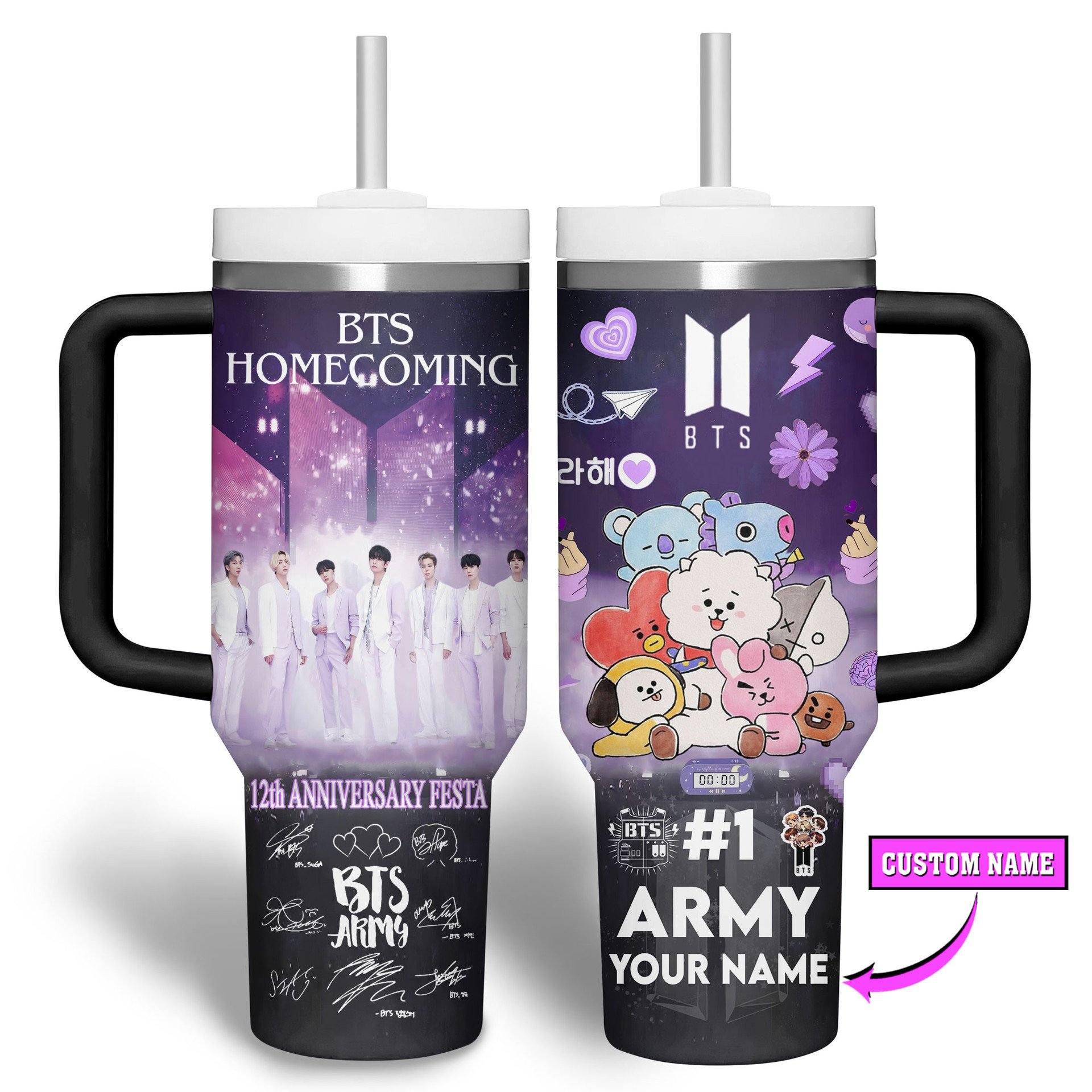 BTS Homecoming 12th Anniversary Festa Custom Tumbler 40oz with Handle BTS Homecoming 12th Anniversary Festa Custom Tumbler 40oz with Handle