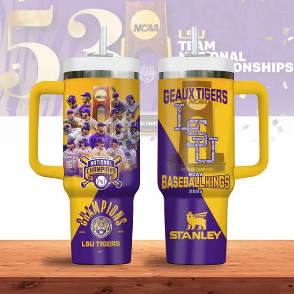 LSU Tigers 2025 NCAA Baseball Champions 40 oz Stanley Tumbler